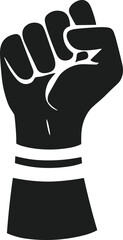 Black Raised Fist Silhouette Vector Symbol power strength