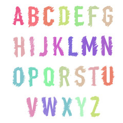 Set of colorful alphabets rainbow pastel color