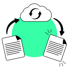 cloud processing illustration for ui design and web design