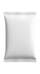 Blank white square pillow pack mockup for branding, isolated.