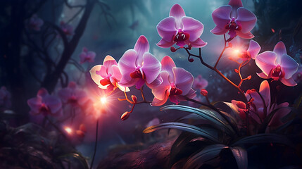 orchid flower in water