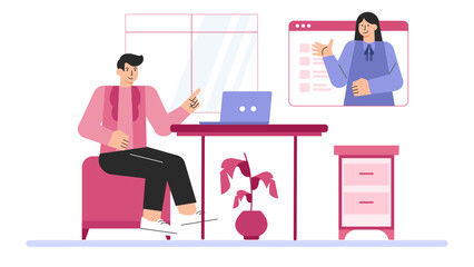 Business People Innovating with Future Tech Flat Vector Illustration