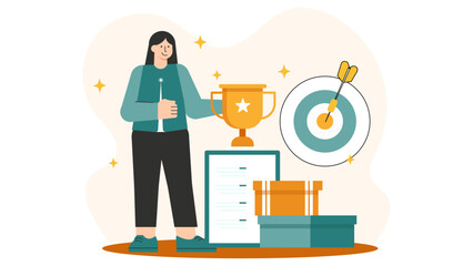 Employee Recognition and Reward Program Flat Vector Illustration