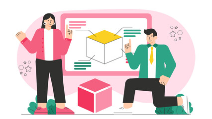 Flat Design 3D Printing for Business Prototyping Flat Vector Illustration