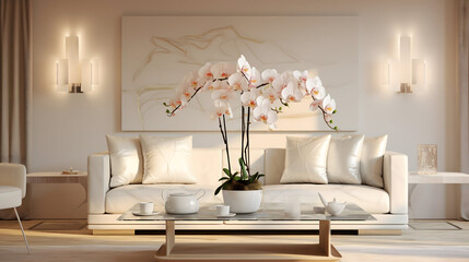 modern living room with fireplace