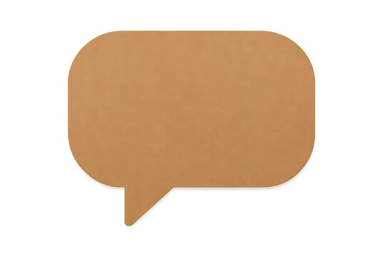 Speech bubble with a textured brown cardboard surface, providing space for text, isolated on a transparent background - Powered by Adobe