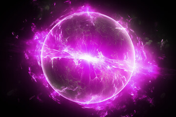 Vibrant Purple Energy Sphere: Digital Art & Light Effects on transparent background png