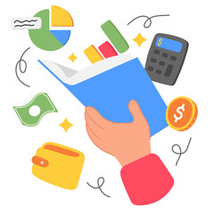 financial literacy  illustration for UI design and WEB design