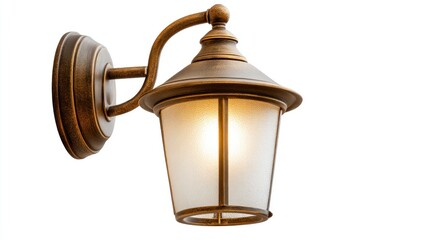 Antique-style outdoor wall lamp with a frosted glass lantern