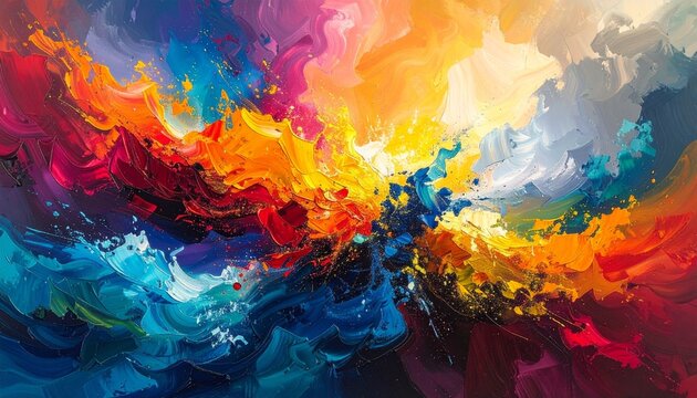 Vibrant Abstract Explosion of Colors and Light Capturing Dynamic Energy and Movement