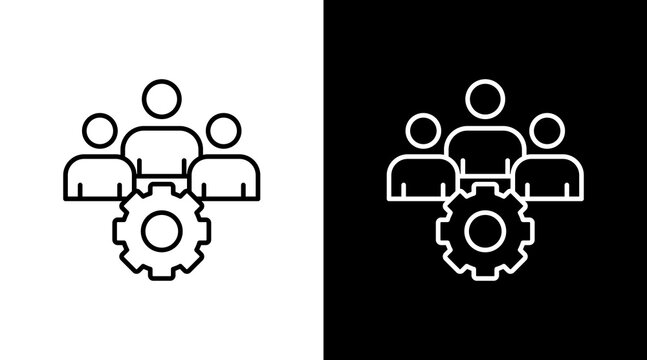 Team Building White Icon Set Design