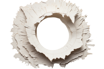 White Abstract Texture Art: Organic Layered Form, Minimalist Design on transparent background png