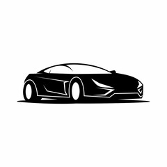silhouette of a racing sports car with an aggressive modern design