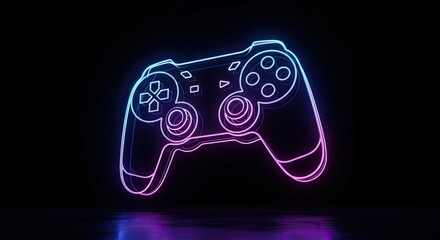 Dive into the neon gaming world with this glowing controller, perfect for esports themes, tech promotions, and futuristic designs that captivate and inspire