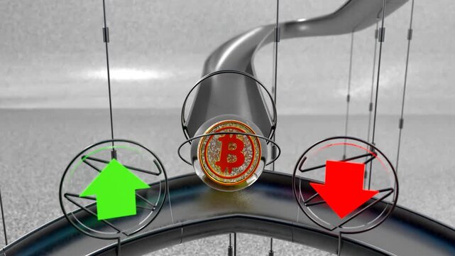 Bitcoin Coin Approaching Bullish Up Arrow Path