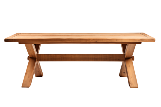 Rustic Wood Bench. Classic Furniture Object for Home & Garden. on transparent background png