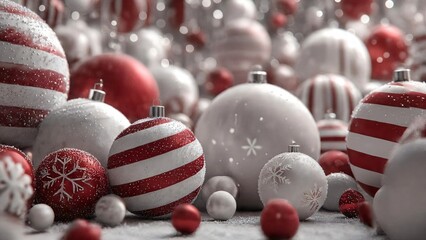 A festive and heartwarming collection of holiday ornaments, presenting a perfect blend of elegance and cheer in preparation for the winter season's joyous festivities.