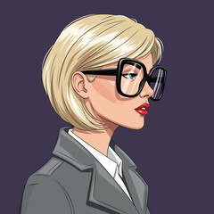 business woman with headset