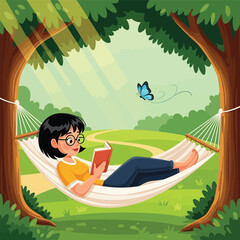 boy in a hammock