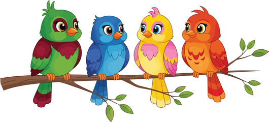 two parrots on a branch