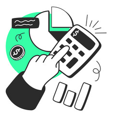 budget management  illustration for UI design and WEB design