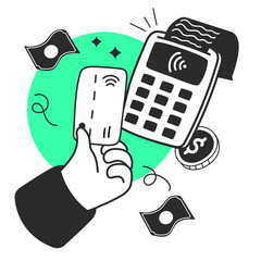 contactless payment  illustration for UI design and WEB design