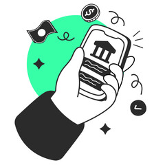 digital banking  illustration for UI design and WEB design