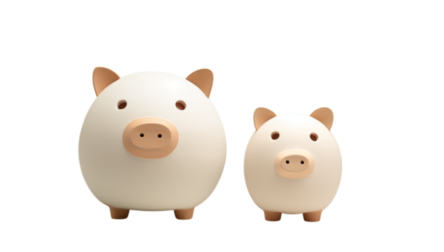 Piggy Banks: Saving & Finance Figurines for Wealth Growth on transparent background png