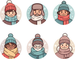 set of cartoon characters