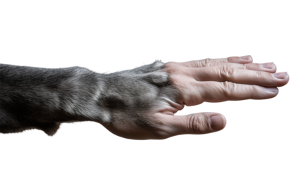 Aged Human Hand, Dark Textured Arm Isolated on White on transparent background png
