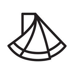 Stylized geometric fan shape with segmented arcs