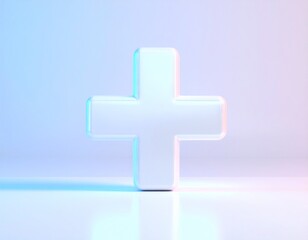 Obraz premium 病院の記号 プラスマーク 医療健康3d立体文字の背景素材