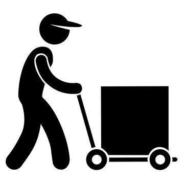 worker holding a cart