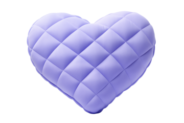 Lavender Quilted Heart Pillow – Plush Love Comfort Decor on transparent background png
