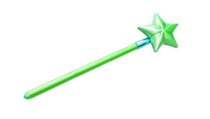 Green Star Wand - Magic Toy Prop on transparent background png