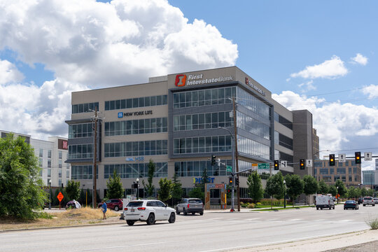 
Boise, ID, USA - June 18, 2023: First Interstate Bank office at 1290 W. Myrtle St. in Boise, ID, USA. 