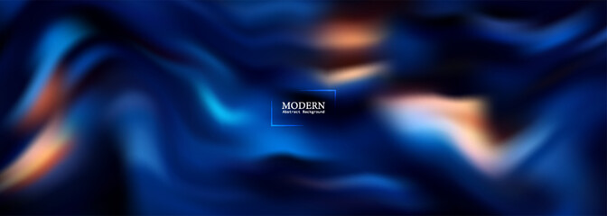 Abstract Blue Swirls With Neon Light, Fluid Motion and Dark Tones for Futuristic Art and Background Use.vector illustration eps10