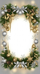 Fototapeta premium christmas wreath on white background