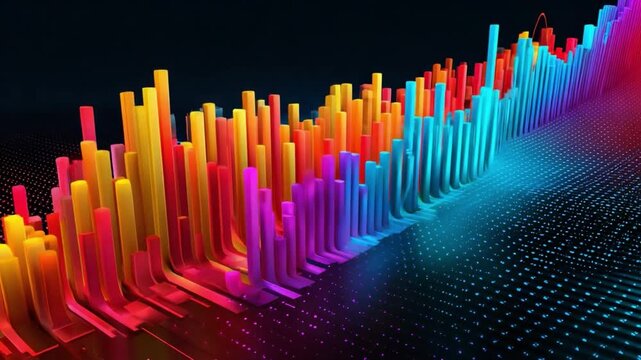 Data Visualization Spectrum: A vibrant abstract data visualization, featuring colorful bars, representing information or progress.