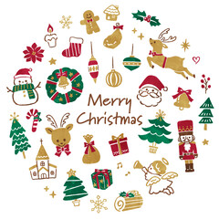 hand writing illustration of Christmas