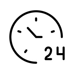 Time 24 Modern Line Icon Set Featuring Professional Minimal Design and Unique 24-Hour Symbols for Clean and Efficient Visual Projects