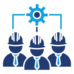 Engineers Flat Blue Icon