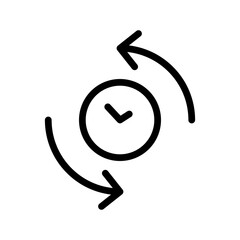 Time Sync icon set featuring modern, precise symbols for synchronizing clocks, devices, and schedules efficiently across platforms