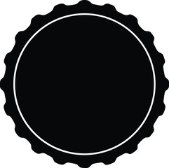 Black beer bottle cap silhouette simple graphic vector 2