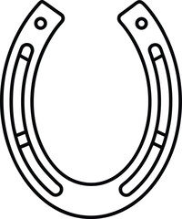 Horseshoe line art minimalist black outline vector 1