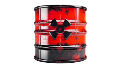 Danger Biohazard Barrel: Toxic Waste Container on transparent background png