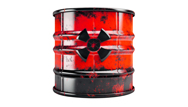 Danger Biohazard Barrel: Toxic Waste Container on transparent background png