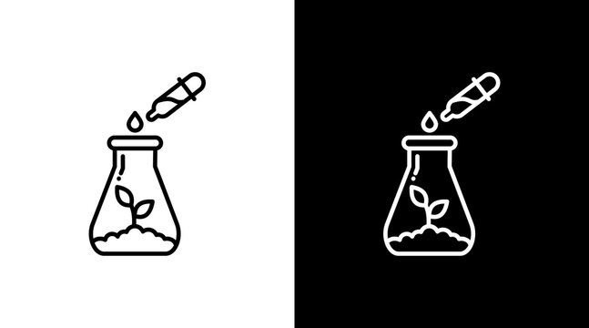 Agricultural Science White Icon Set Design