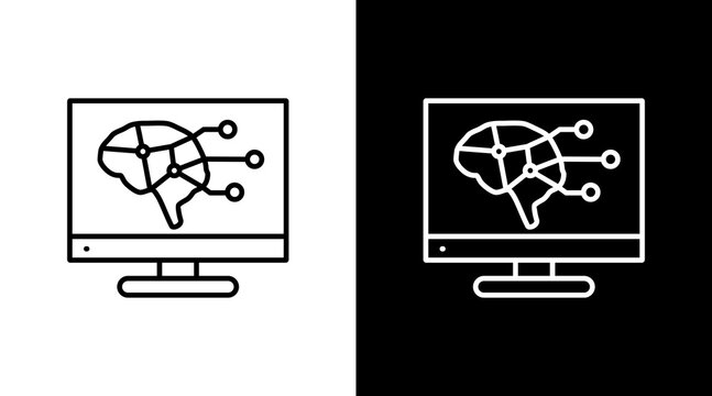 Neuromorphic Computing White Icon Set Design