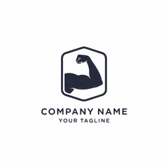 Strong arm logo design for fitness and gym business.